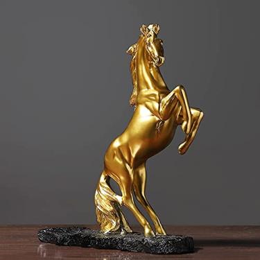 Imagem de Suporte de garrafa de vinho simulação criativa de cavalo dourado para decoração de balcão restaurante decoração decoração de sala de estar varanda decoração de vinho artesanato rack de vinho empilhável (cor: ouro)