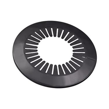 Imagem de uxcell Decoração de capa de tubo, 90 mm-114 mm PP Radiador Escutcheon Linha de dreno Tampa Preta 4 peças