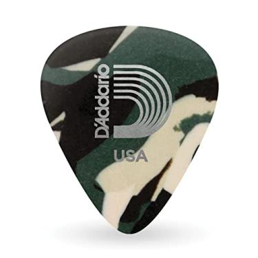 Imagem de D'Addario Palhetas de guitarra de celuloide camuflagem, pacote com 100, leve