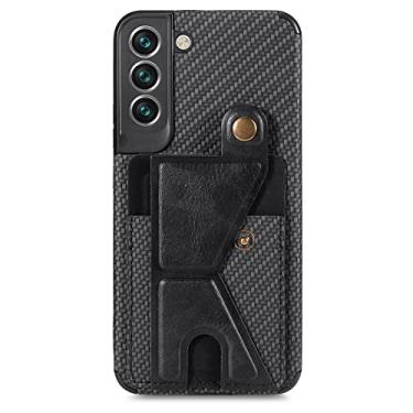 Imagem de Estojo de moldura para Samsung Galaxy S22 S21 S20 FE S10 Plus Note 20 Ultra A73 A53 A72 A52 Capa de suporte de cartão magnético, preto, para Galaxy S21 Ultra