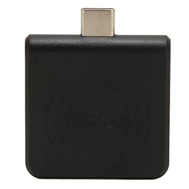 Imagem de Leitor de cartão de telefone móvel RFID ID, adaptador de leitor de cartão USB C, Buzzer 20db embutido, plug and play, leitor de cartão de telefone RFID de alta eficiência para EM4100(Preto)