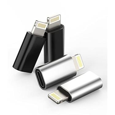 Imagem de Pacote com 4, USB C fêmea para compatível com adaptador macho Lightning tipo C conector de cabo de carregamento para Apple Compatível com iPhone 12 11Pro Max mini X/XR/XS/8/7Plus para conversor de iPad Air