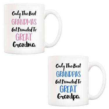 Imagem de 5Aup para avós, apenas os melhores avós/avós promovem o grande avô/avó, conjunto de canecas de café, presentes do neto, neta, netos, netos, netos 325 ml