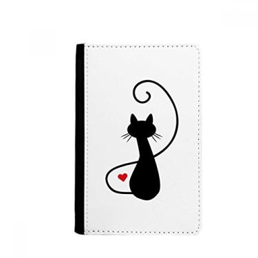 Imagem de Mewing Heart Cat Sihouette Animal Passport Holder Notecase Burse Carteira Capa Cartão Bolsa, Multicolor