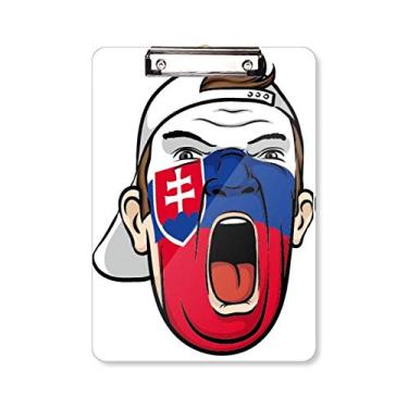 Imagem de Bandeira da Eslováquia pintura facial tampa de maquiagem prancheta pasta bloco de escrita placa de suporte A4