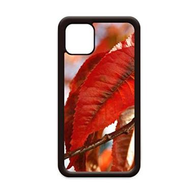 Imagem de Capa vermelha de folha de bordo com imagem natural para iPhone 11 Pro Max para Apple Mobile Case Shell