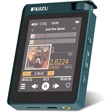 Imagem de RUIZU Leitor de MP3 Hi-Fi sem perda de 64 GB com Bluetooth 5.0, leitor de áudio digital DSD de alta resolução, leitor de música portátil de alta resolução com tela sensível ao toque completa de 2,8 polegadas, suporta cartão micro SD de até 512 GB