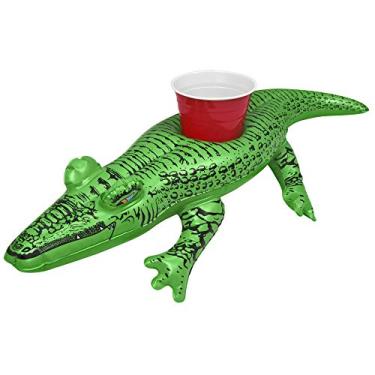 Imagem de GoFloats Suportes infláveis para bebidas para piscina e banheira de hidromassagem (pacote com 3) (escolha – unicórnio, flamingo, palmeira e mais)