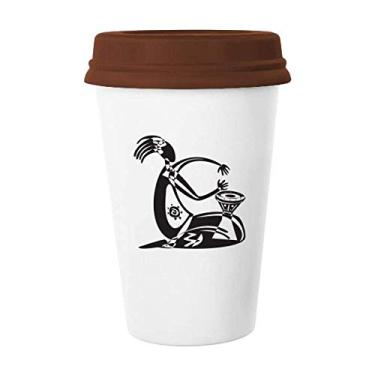 Imagem de Pandeiro mexicano comemorar a dança mexicana do México Caneca de café Copo de cerâmica