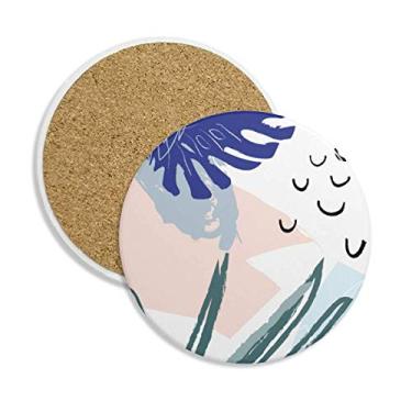 Imagem de Heaven Abstract Plants Art Pattern Ceramic Coaster Cup Suporte de caneca para bebidas 2 peças Presente