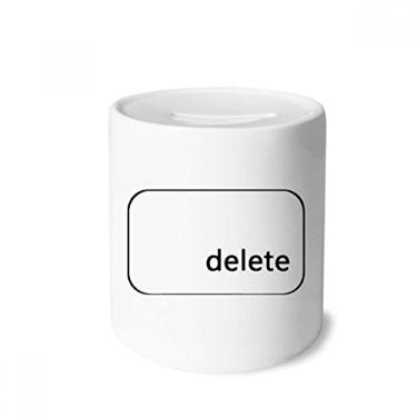 Imagem de Símbolo de teclado excluir dinheiro, caixa de moeda de cerâmica, presente de cofrinho