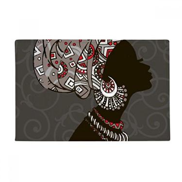 Imagem de DIYthinker Tapete feminino africano preto aborígene tapete antiderrapante para porta de banheiro