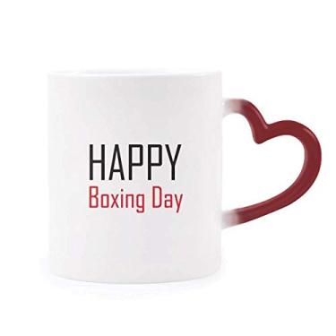 Imagem de Caneca sensível ao calor Celebrate Boxing Day Blessing vermelha muda de cor