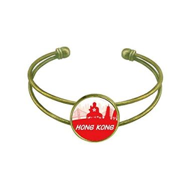 Imagem de Bracelete vermelho Silhouette China Hongkong Bracelete retrô aberto Joia