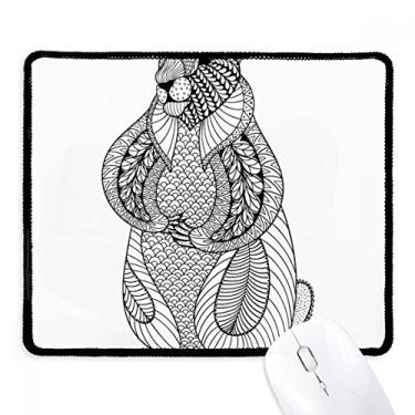 Imagem de Mouse pad grande de animais com borda costurada, tapete de borracha para jogos