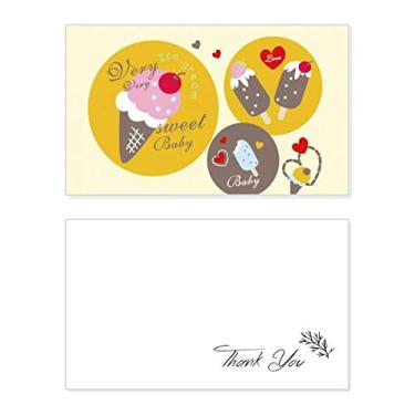 Imagem de Cherry Heart Picolé doce sorvete cartão de agradecimento aniversário aniversário saudação casamento agradecimento