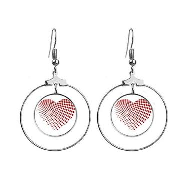 Imagem de Brincos Red Radiate Dots de Dia dos Namorados com argola pendente, joia circular