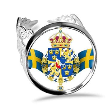 Imagem de DIYthinker Anel de noivado ajustável com símbolo do país Sweden National Emblem