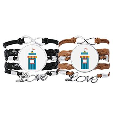 Imagem de DIYthinker Amazing Funny Park Ticketing Ilustration, Pulseira de mão, corda de couro, conjunto duplo para presente