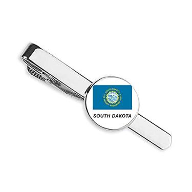 Imagem de Clipe de gravata com perfil de bandeira da Dakota do Sul para presente de homem de negócios