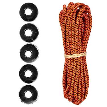 Imagem de Kits de cordas de choque Paracord Planet Ball – 3 m de cabo de choque de 0,5 cm – para acampamento, eventos, tendas, caminhadas, lonas e usos ao ar livre (camuflagem laranja neon)
