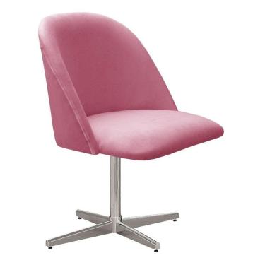 Imagem de Poltrona Gaia Cadeira Decorativa Giratória Pé Metal