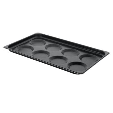 Imagem de Bandeja Retangular Multiflon GN 1/1 com 8 Cavidades para Ovos - 33 x 53 cm - Preta