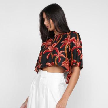 Imagem de Camiseta Farm Cropped Estampada Feminina