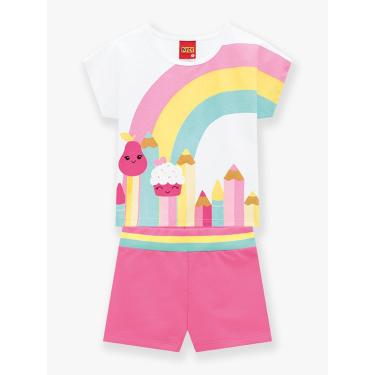 Imagem de Infantil - Conjunto Menino Camiseta + Bermuda Kyly Rosa  menina