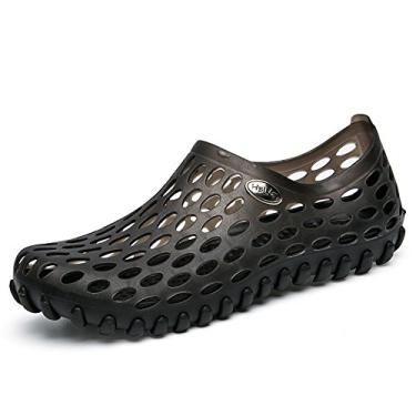 Imagem de Sandálias masculinas respiráveis, sapatos caverna, Benrenshangmao (cor: preto completo, tamanho: 44)