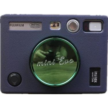 Imagem de Capa Mini EVO, BolinUS Capa de silicone macio de borracha ultrafina e leve para Fuji Fujifilm Instax Mini EVO (azul)