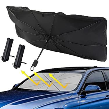 Imagem de XINXIYAN Guarda-sol de carro, protetor solar, raios UV e refletor de calor, dobrável, mantém o carro fresco (2 peças)