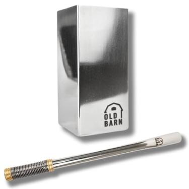 Imagem de Kit Tereré 1 Cuia Quadrada De Inox 250ml 1 Bomba De Inox Com Filtro De Mola Externa Old Barn Cor: Inox