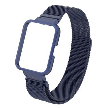 Imagem de NSmart - Kit Pulseira magnética + CASE NSmart em aço inoxidável compatíveis com Redmi Watch 2 Lite / Mi Watch 2 Lite / Redmi Watch 3 (Redmi Watch 3, Azul)