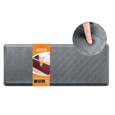 Imagem de 24 x 60 Inch Extra Support Anti Fatigue Comfort Kitchen Mat, Waterproof Long Kitchen Runner, Non-Slip Standing Desk Mat, Commercial Pads for Offices, Home, Garages (Barcelona Grey, 24'' x 60'')