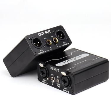 Imagem de Isolador de áudio, efetor de isolamento de sinal XLR 6.5# eliminação de ruído de som atual adequado para mixers, veículos, microfones, transmissões ao vivo, conferências GX200 Audio isolator kar-ton