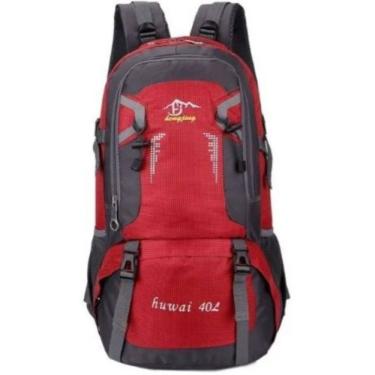 Imagem de Mochila de acampamento ao ar livre impermeável 60L de nylon unissex preta