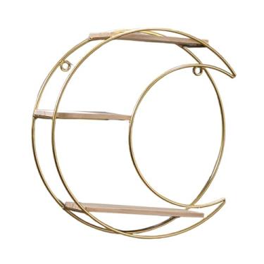 Imagem de Generic Caixa de armazenamento de parede, prateleira decorativa, resistente, organizador, rack para presentes, uso doméstico, quarto, loja de chá, batom, Lua 3 níveis