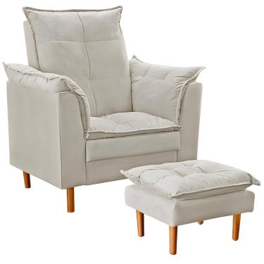 Imagem de Poltrona Decorativa Sala de Estar Quarto Leitura Paris Suede