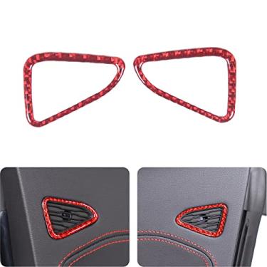 Imagem de Daeiclru 2 peças de adesivo de acabamento de moldura de alto-falante de porta de carro de fibra de carbono real compatível com Corvette C8 Stingray Z06 Z51 2020-2023, acessórios de acabamento de capa