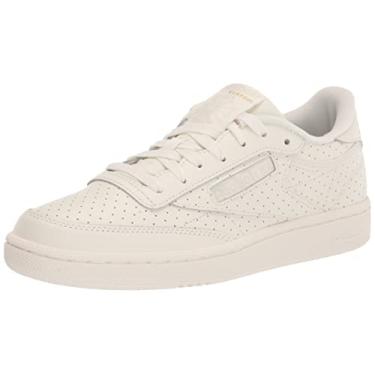 Imagem de Reebok Tênis feminino Club C 85 Classic com cadarço, Giz/giz/alabastro, 34