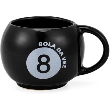 Imagem de Caneca De Porcelana Formato Bola 8 De Sinuca Bola Da Vez Preta 500ml
