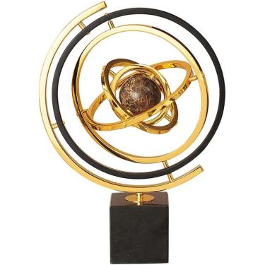 Imagem de Decoração de mesa de escritório moderna, luxo, globo, ornamento, escritório, casa, sala de estar, armário de tv, decorações de mesa