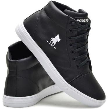 Imagem de Tênis Sapatênis Masculino Polo Plus Casual Bota Cano Baixo Macio, Pret