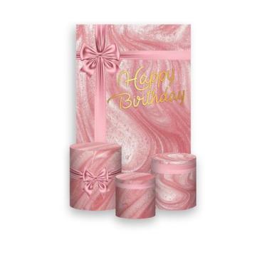 Imagem de Painel De Festa Vertical 1,50 x 2,20 + Trio De Capas Cilindro - Happy 