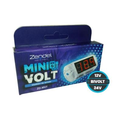 Imagem de Voltímetro mini 12v e 24v digital automotivo medidor tensão bivolt med