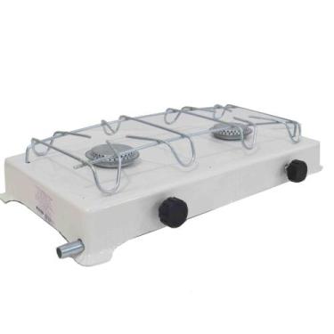 Imagem de Fogão Portátil Camping Duas Bocas A Gás Branco - Jolly