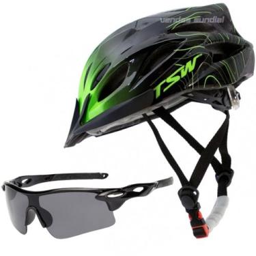 Imagem de Capacete Bike Tsw Ciclismo Mtb Com Sinalizador De Led Leve E Resistent