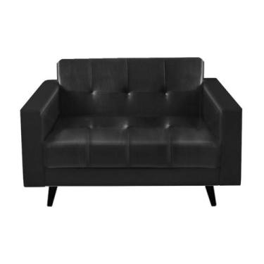 Imagem de Sofá para Escritório Roma 02 Lugares - material sintético - Cor Preto 