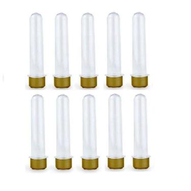 Imagem de Kit 10 Tubete Dourado 12cm Acrílico P/ Personalizar Festa - Lynx Produ